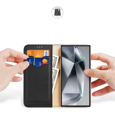 Etui Dux Ducis Hivo z klapką i blokadą RFID do Samsung Galaxy S24 Ultra - czarne Etui Dux Ducis Hivo z klapką i blokadą RFID do Samsung Galaxy S24 Ultra - czarne