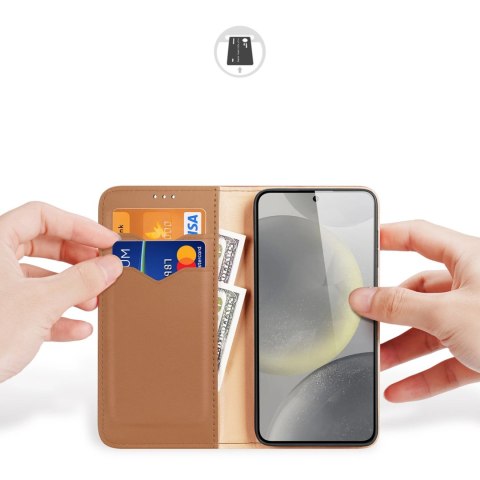 Etui Dux Ducis Hivo z klapką i blokadą RFID do Samsung Galaxy S24+ - brązowe Etui Dux Ducis Hivo z klapką i blokadą RFID do Samsung Galaxy S24+ - brązowe