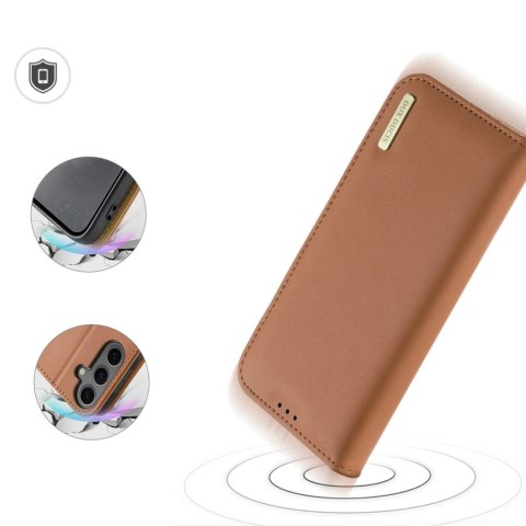 Etui Dux Ducis Hivo z klapką i blokadą RFID do Samsung Galaxy S24+ - brązowe Etui Dux Ducis Hivo z klapką i blokadą RFID do Samsung Galaxy S24+ - brązowe