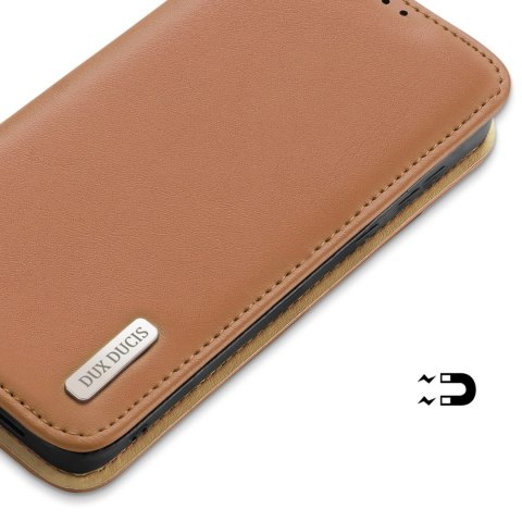 Etui Dux Ducis Hivo z klapką i blokadą RFID do Samsung Galaxy S24+ - brązowe Etui Dux Ducis Hivo z klapką i blokadą RFID do Samsung Galaxy S24+ - brązowe