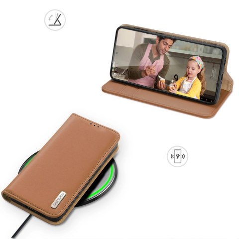 Etui Dux Ducis Hivo z klapką i blokadą RFID do Samsung Galaxy S24+ - brązowe Etui Dux Ducis Hivo z klapką i blokadą RFID do Samsung Galaxy S24+ - brązowe