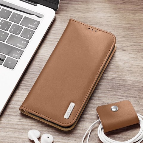 Etui Dux Ducis Hivo z klapką i blokadą RFID do Samsung Galaxy S24+ - brązowe Etui Dux Ducis Hivo z klapką i blokadą RFID do Samsung Galaxy S24+ - brązowe