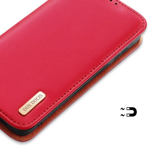 Etui Dux Ducis Hivo z klapką i blokadą RFID do Samsung Galaxy S24+ - czerwone