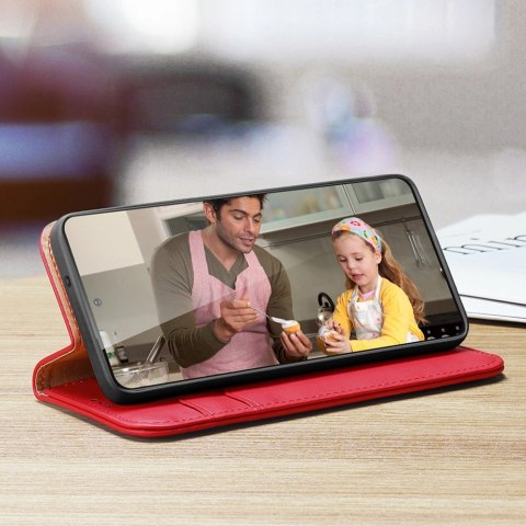 Etui Dux Ducis Hivo z klapką i blokadą RFID do Samsung Galaxy S24+ - czerwone