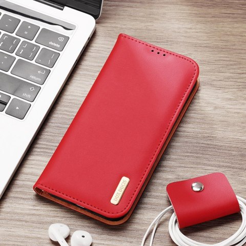 Etui Dux Ducis Hivo z klapką i blokadą RFID do Samsung Galaxy S24+ - czerwone