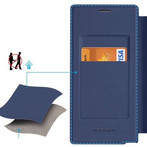 Etui Dux Ducis Skin X Pro na Samsung Galaxy S24 Ultra z MagSafe, klapką i podstawką - niebieskie