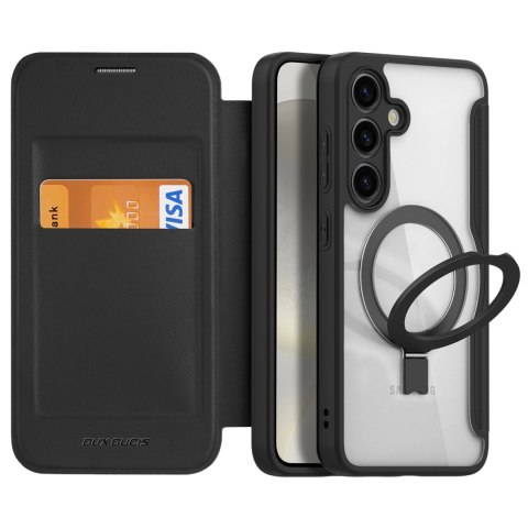 Etui Dux Ducis Skin X Pro na Samsung Galaxy S24+ z MagSafe, klapką i podstawką - czarne Etui Dux Ducis Skin X Pro na Samsung Galaxy S24+ z MagSafe, klapką i podstawką - czarne