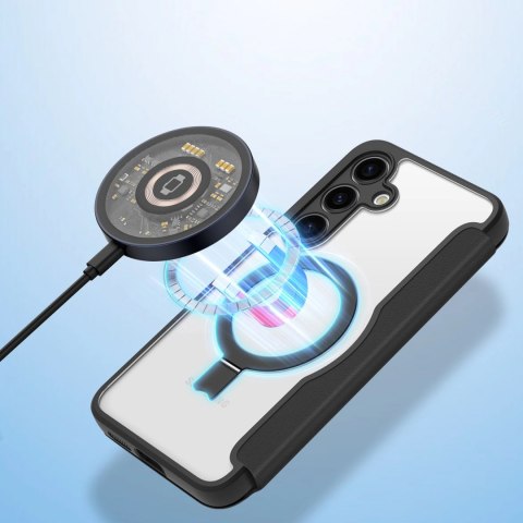 Etui Dux Ducis Skin X Pro na Samsung Galaxy S24+ z MagSafe, klapką i podstawką - czarne Etui Dux Ducis Skin X Pro na Samsung Galaxy S24+ z MagSafe, klapką i podstawką - czarne