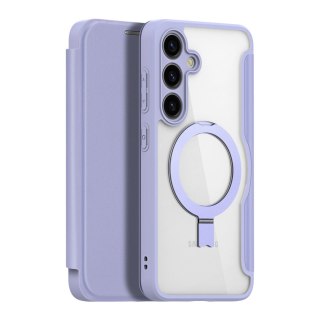 Etui Dux Ducis Skin X Pro na Samsung Galaxy S24 z MagSafe, klapką i podstawką - fioletowe