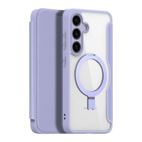 Etui Dux Ducis Skin X Pro na Samsung Galaxy S24 z MagSafe, klapką i podstawką - fioletowe