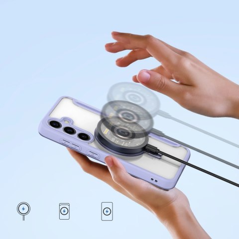 Etui Dux Ducis Skin X Pro na Samsung Galaxy S24 z MagSafe, klapką i podstawką - fioletowe