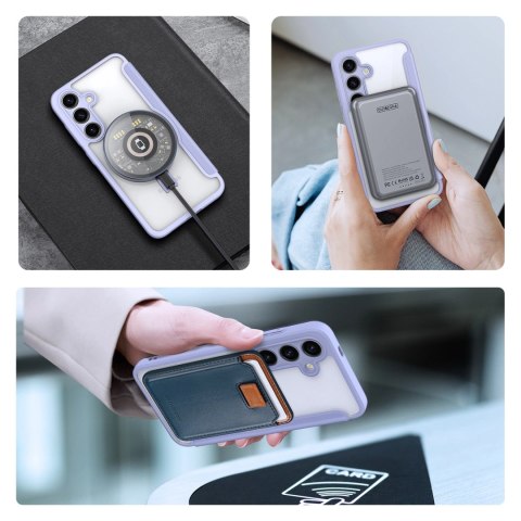 Etui Dux Ducis Skin X Pro na Samsung Galaxy S24 z MagSafe, klapką i podstawką - fioletowe
