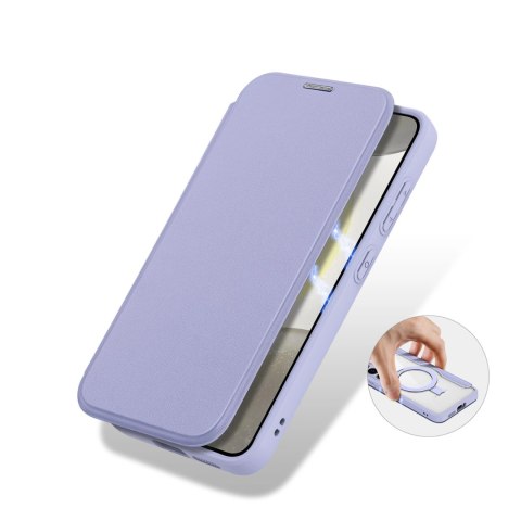 Etui Dux Ducis Skin X Pro na Samsung Galaxy S24 z MagSafe, klapką i podstawką - fioletowe