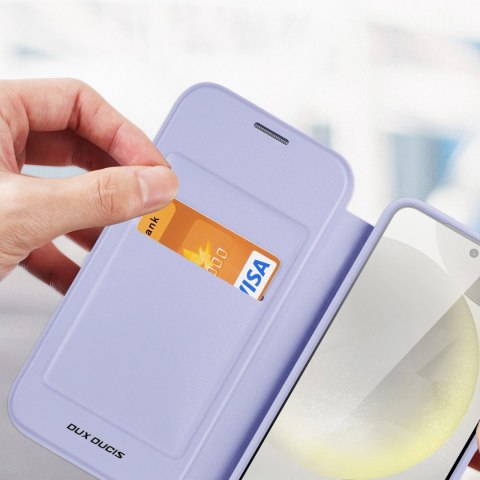 Etui Dux Ducis Skin X Pro na Samsung Galaxy S24 z MagSafe, klapką i podstawką - fioletowe