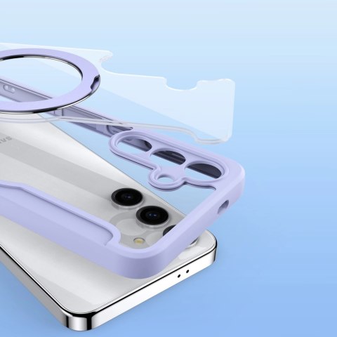 Etui Dux Ducis Skin X Pro na Samsung Galaxy S24 z MagSafe, klapką i podstawką - fioletowe