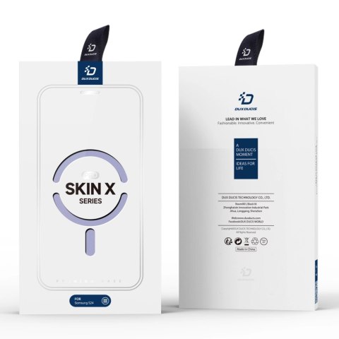 Etui Dux Ducis Skin X Pro na Samsung Galaxy S24 z MagSafe, klapką i podstawką - fioletowe