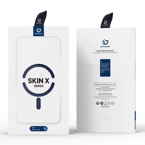 Etui Dux Ducis Skin X Pro na Samsung Galaxy S24 z MagSafe, klapką i podstawką - niebieskie