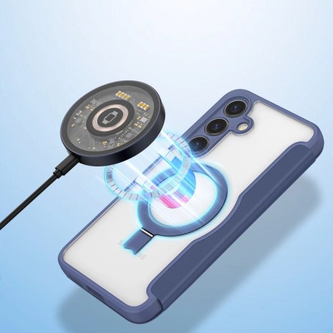 Etui Dux Ducis Skin X Pro na Samsung Galaxy S24 z MagSafe, klapką i podstawką - niebieskie