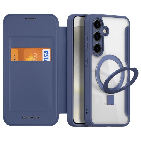 Etui Dux Ducis Skin X Pro na Samsung Galaxy S24+ z MagSafe, klapką i podstawką - niebieskie