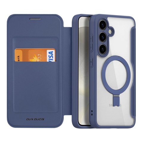 Etui Dux Ducis Skin X Pro na Samsung Galaxy S24+ z MagSafe, klapką i podstawką - niebieskie