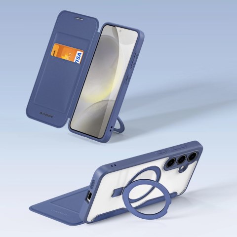 Etui Dux Ducis Skin X Pro na Samsung Galaxy S24+ z MagSafe, klapką i podstawką - niebieskie