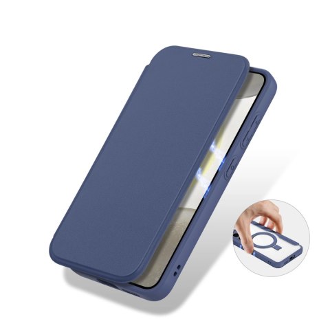 Etui Dux Ducis Skin X Pro na Samsung Galaxy S24+ z MagSafe, klapką i podstawką - niebieskie