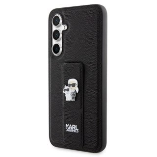 Etui Karl Lagerfeld Gripstand Saffiano Karl&Choupette Pins na Samsung Galaxy S23 FE - czarne