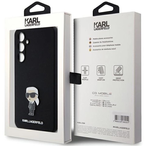 Etui Karl Lagerfeld Silicone Ikonik Metal Pin na Samsung Galaxy S23 FE - czarne Etui Karl Lagerfeld Silicone Ikonik Metal Pin na Samsung Galaxy S23 FE - czarne