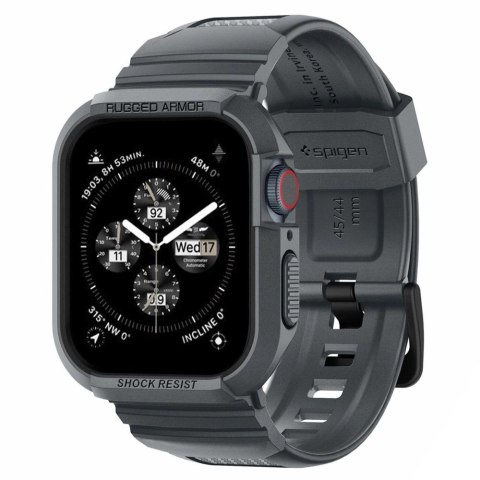 Etui Spigen Rugged Armor Pro na Apple Watch 4 / 5 / 6 / 7 / 8 / 9 / SE (44 / 45 mm) - ciemnoszare Etui Spigen Rugged Armor Pro na Apple Watch 4 / 5 / 6 / 7 / 8 / 9 / SE (44 / 45 mm) - ciemnoszare