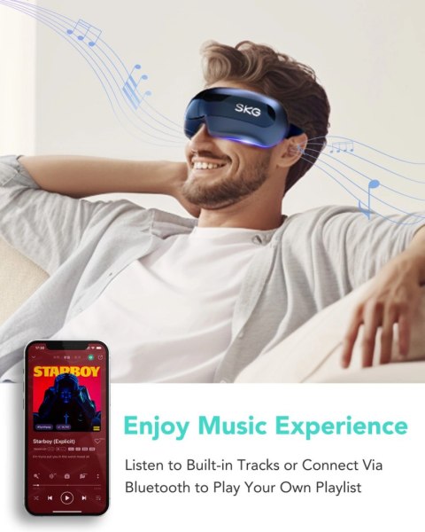 Masażer SKG E3 Pro do oczu i skroni z okienkiem wizyjnym - niebieski Masażer SKG E3 Pro do oczu i skroni z okienkiem wizyjnym - niebieski