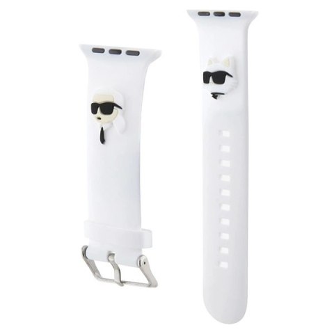Pasek Karl Lagerfeld 3D Rubber Karl&Choupette Heads na Apple Watch 38/40/41mm - biały Pasek Karl Lagerfeld 3D Rubber Karl&Choupette Heads na Apple Watch 38/40/41mm - biały