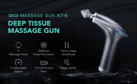 Pistolet do masażu SKG X7-E do całego ciała - szary Pistolet do masażu SKG X7-E do całego ciała - szary