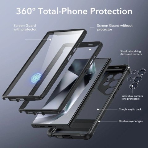 Etui ESR Armor Kickstand na Samsung Galaxy S24 Ultra - przezroczysto-czarne