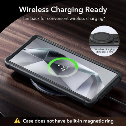 Etui ESR Armor Kickstand na Samsung Galaxy S24 Ultra - przezroczysto-czarne