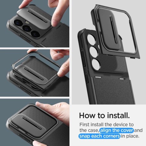 Etui Spigen Optik Armor na Samsung Galaxy S24 - czarne Etui Spigen Optik Armor na Samsung Galaxy S24 - czarne