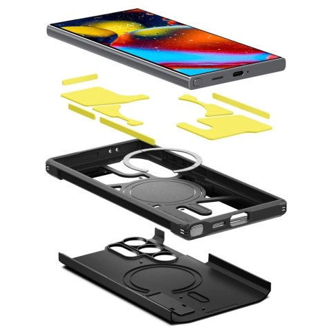 Etui Spigen Tough Armor MagSafe na Samsung Galaxy S24 Ultra - czarne Etui Spigen Tough Armor MagSafe na Samsung Galaxy S24 Ultra - czarne