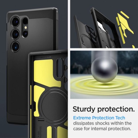 Etui Spigen Tough Armor MagSafe na Samsung Galaxy S24 Ultra - czarne Etui Spigen Tough Armor MagSafe na Samsung Galaxy S24 Ultra - czarne