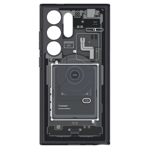 Etui Spigen Ultra Hybrid na Samsung Galaxy S24 Ultra - ciemnoszare (wzór Zero One) Etui Spigen Ultra Hybrid na Samsung Galaxy S24 Ultra - ciemnoszare (wzór Zero One)