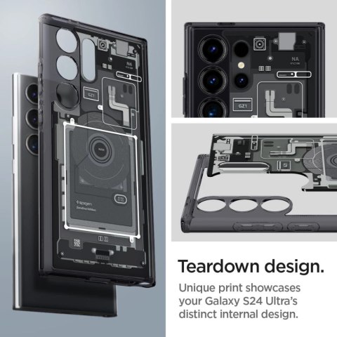 Etui Spigen Ultra Hybrid na Samsung Galaxy S24 Ultra - ciemnoszare (wzór Zero One) Etui Spigen Ultra Hybrid na Samsung Galaxy S24 Ultra - ciemnoszare (wzór Zero One)