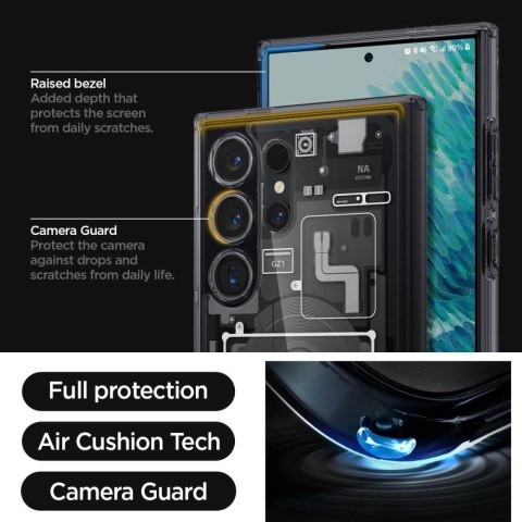 Etui Spigen Ultra Hybrid na Samsung Galaxy S24 Ultra - ciemnoszare (wzór Zero One) Etui Spigen Ultra Hybrid na Samsung Galaxy S24 Ultra - ciemnoszare (wzór Zero One)