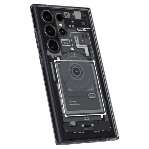 Etui Spigen Ultra Hybrid na Samsung Galaxy S24 Ultra - ciemnoszare (wzór Zero One) Etui Spigen Ultra Hybrid na Samsung Galaxy S24 Ultra - ciemnoszare (wzór Zero One)