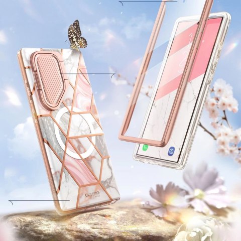 Etui Supcase Cosmo Mag z MagSafe na Samsung Galaxy S24 Ultra - różowy marmur Etui Supcase Cosmo Mag z MagSafe na Samsung Galaxy S24 Ultra - różowy marmur