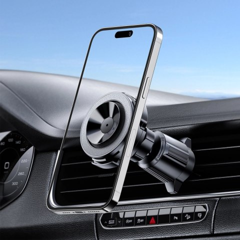 Uchwyt Acefast D22 do samochodu magnetyczny z przyssawką na telefon do kratki nawiewu - czarny Uchwyt Acefast D22 do samochodu magnetyczny z przyssawką na telefon do kratki nawiewu - czarny