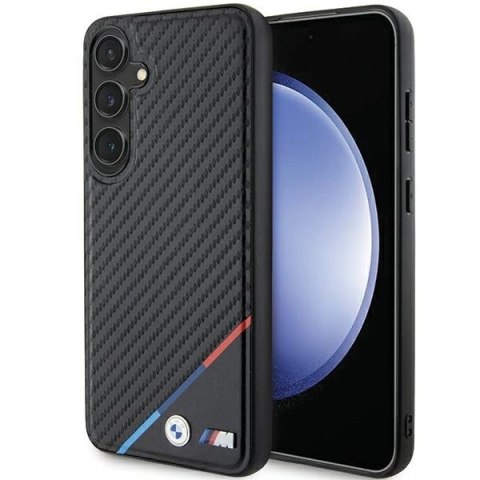 Etui BMW Carbon Tricolor Line MagSafe na Samsung Galaxy S24 - czarne Etui BMW Carbon Tricolor Line MagSafe na Samsung Galaxy S24 - czarne