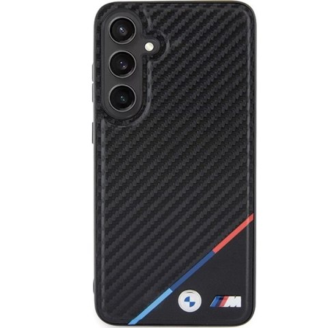 Etui BMW Carbon Tricolor Line MagSafe na Samsung Galaxy S24 - czarne Etui BMW Carbon Tricolor Line MagSafe na Samsung Galaxy S24 - czarne