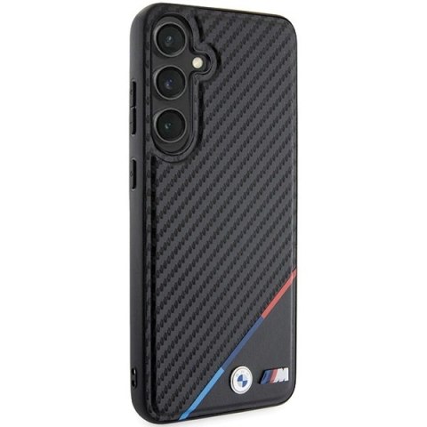 Etui BMW Carbon Tricolor Line MagSafe na Samsung Galaxy S24 - czarne Etui BMW Carbon Tricolor Line MagSafe na Samsung Galaxy S24 - czarne