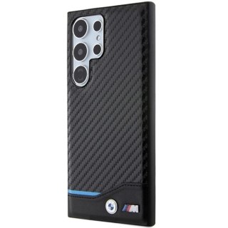 Etui BMW Leather Carbon na Samsung Galaxy S24 Ultra - czarne