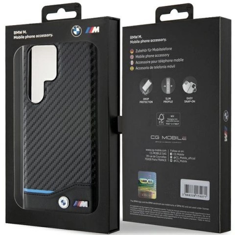 Etui BMW Leather Carbon na Samsung Galaxy S24 Ultra - czarne Etui BMW Leather Carbon na Samsung Galaxy S24 Ultra - czarne