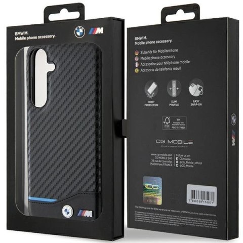 Etui BMW Leather Carbon na Samsung Galaxy S24+ - czarne Etui BMW Leather Carbon na Samsung Galaxy S24+ - czarne