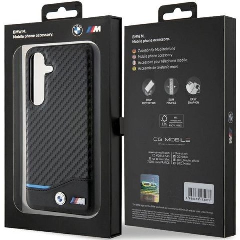 Etui BMW Leather Carbon na Samsung Galaxy S24 - czarne Etui BMW Leather Carbon na Samsung Galaxy S24 - czarne